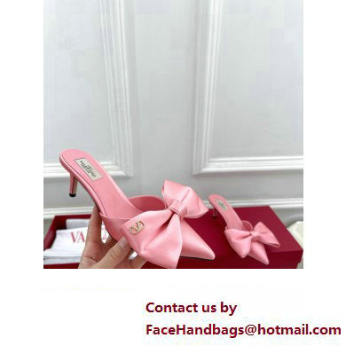 Valentino Heel 6cm Un Chateau Bow Mules Satin Pink 2024