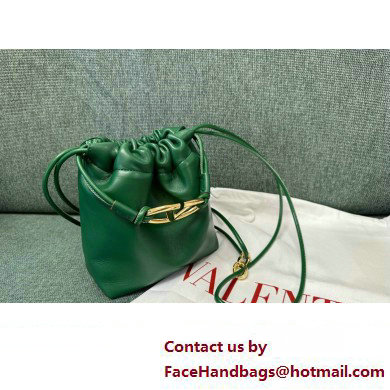 Valentino Vlogo Pouf Nappa Leather Mini Bucket Bag Green 2024