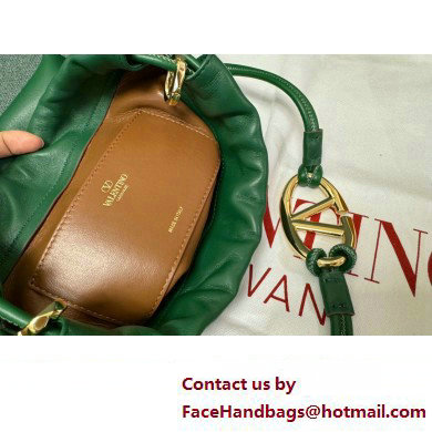 Valentino Vlogo Pouf Nappa Leather Mini Bucket Bag Green 2024