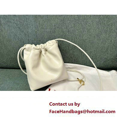 Valentino Vlogo Pouf Nappa Leather Mini Bucket Bag White 2024