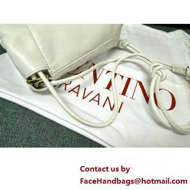 Valentino Vlogo Pouf Nappa Leather Mini Bucket Bag White 2024