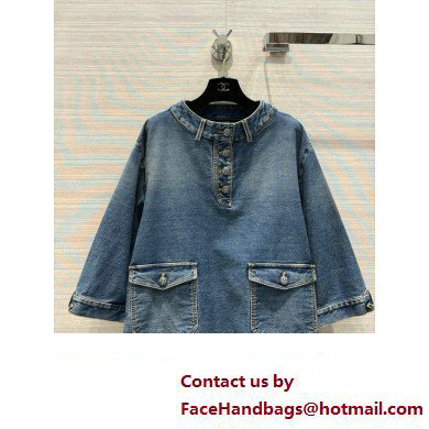 chanel Washed Denim Blue blouse P76797 2024