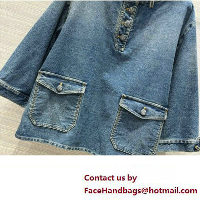 chanel Washed Denim Blue blouse P76797 2024