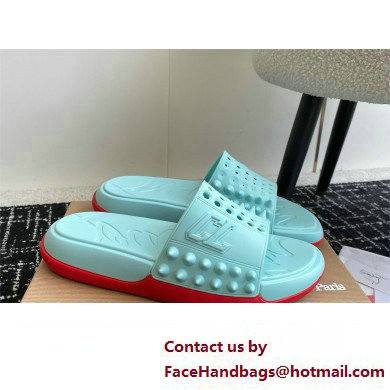 christian louboutin Take It Easy spiked slides blue 2024