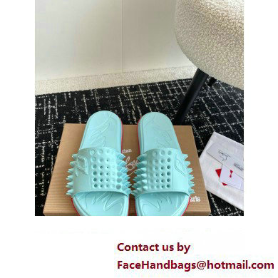 christian louboutin Take It Easy spiked slides blue 2024