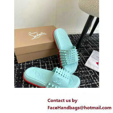 christian louboutin Take It Easy spiked slides blue 2024