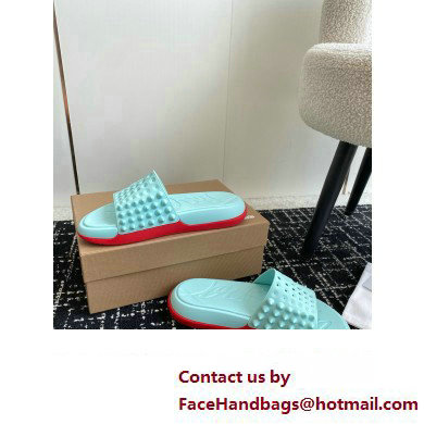 christian louboutin Take It Easy spiked slides blue 2024