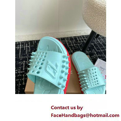 christian louboutin Take It Easy spiked slides blue 2024