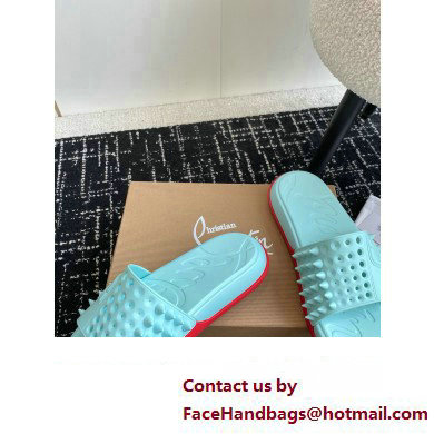 christian louboutin Take It Easy spiked slides blue 2024