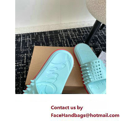 christian louboutin Take It Easy spiked slides blue 2024