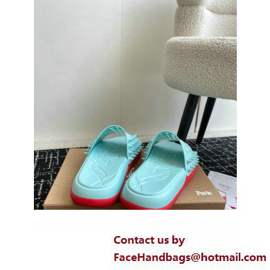 christian louboutin Take It Easy spiked slides blue 2024