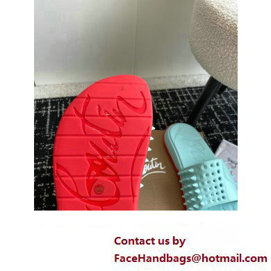 christian louboutin Take It Easy spiked slides blue 2024