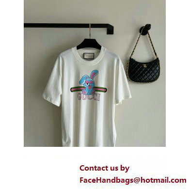 gucci Cotton jersey printed T-shirt off white 776596 2024