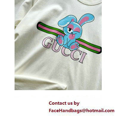 gucci Cotton jersey printed T-shirt off white 776596 2024