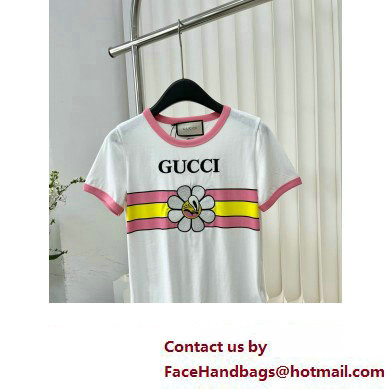 gucci Cotton jersey printed T-shirt white 723566 2024 - Click Image to Close