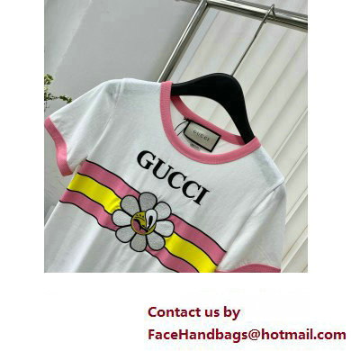 gucci Cotton jersey printed T-shirt white 723566 2024