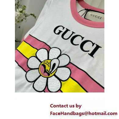 gucci Cotton jersey printed T-shirt white 723566 2024