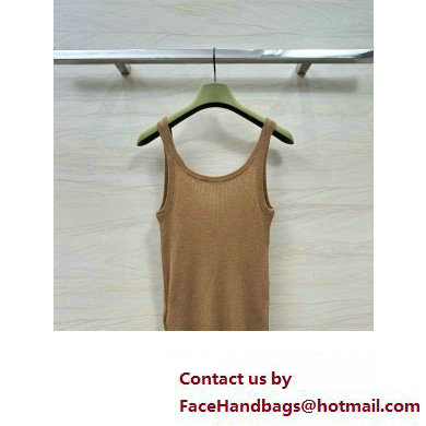 gucci Fine rib cashmere and silk tank top brown 2024