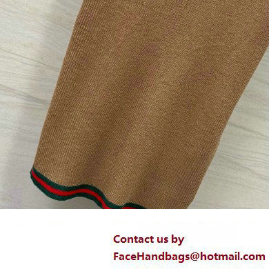 gucci Fine rib cashmere and silk tank top brown 2024