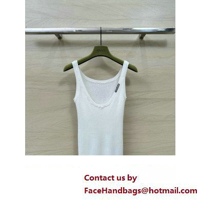 gucci Fine rib cashmere and silk tank top white 2024