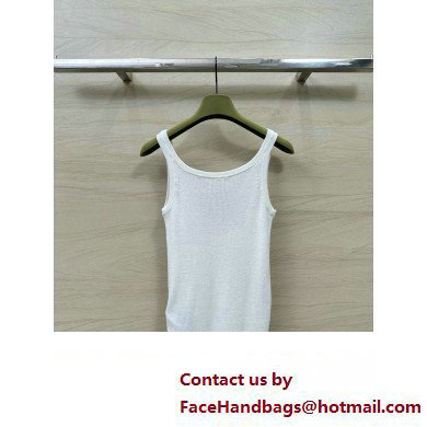 gucci Fine rib cashmere and silk tank top white 2024