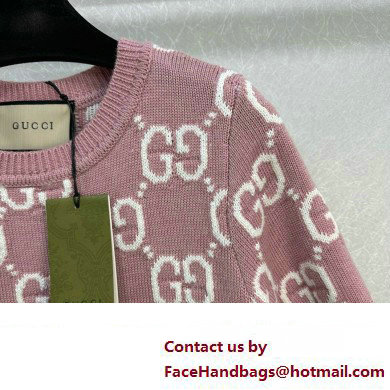 gucci GG knit wool top 772888 pink 2024