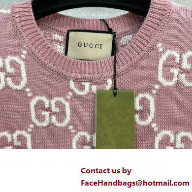 gucci GG knit wool top 772888 pink 2024