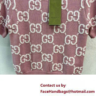 gucci GG knit wool top 772888 pink 2024