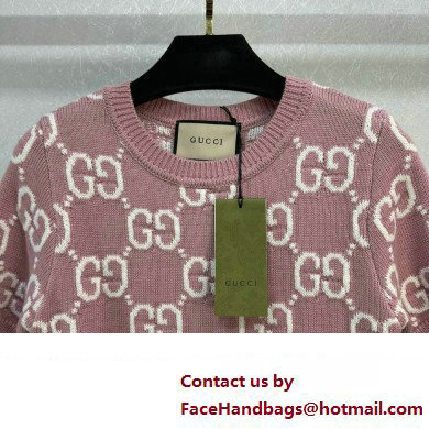 gucci GG knit wool top 772888 pink 2024