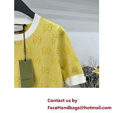 gucci GG wool jacquard dress yellow 773633 2024 - Click Image to Close