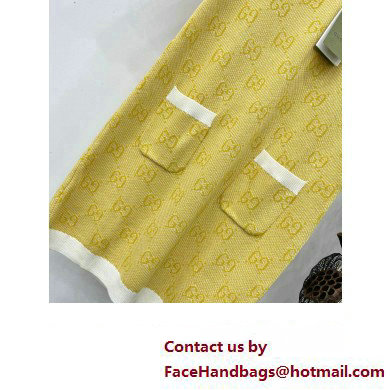 gucci GG wool jacquard dress yellow 773633 2024