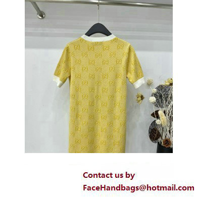 gucci GG wool jacquard dress yellow 773633 2024