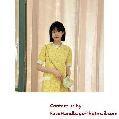 gucci GG wool jacquard dress yellow 773633 2024