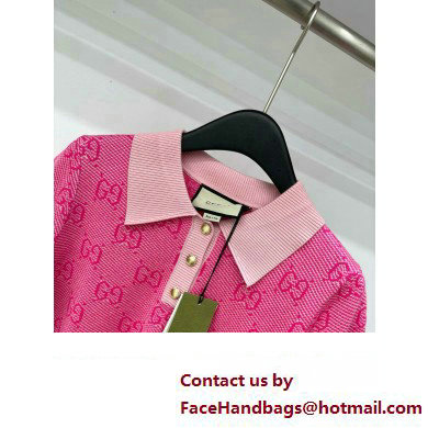 gucci GG wool jacquard polo 773631 pink 2024