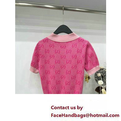 gucci GG wool jacquard polo 773631 pink 2024