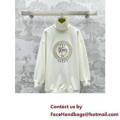 gucci Jersey sweatshirt with embroidery off white 2024