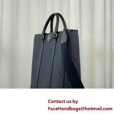 gucci Ophidia medium tote bag in Blue and black GG Supreme Tender canvas 763316 2024 - Click Image to Close