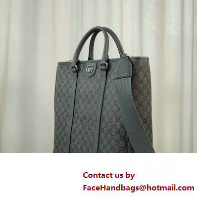 gucci Ophidia medium tote bag in Grey and black GG Supreme Tender canvas 763316 2024 - Click Image to Close