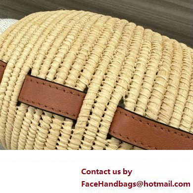 loewe Beehive Basket bag in raffia and calfskin Natural/Tan 2024