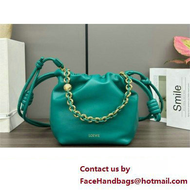 loewe Mini flamenco purse bag in mellow nappa lambskin Emerald Green 2024 - Click Image to Close