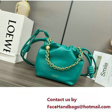 loewe Mini flamenco purse bag in mellow nappa lambskin Emerald Green 2024