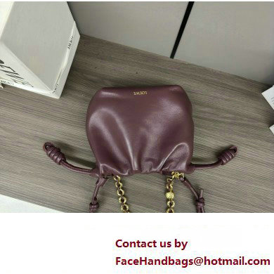 loewe Mini flamenco purse bag in mellow nappa lambskin dark burgundy 2024