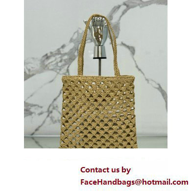 prada Woven fabric crochet tote bag 1BG493 BEIGE 2024