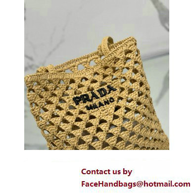 prada Woven fabric crochet tote bag 1BG493 BEIGE 2024