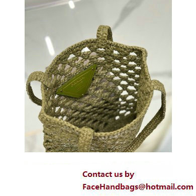 prada Woven fabric crochet tote bag 1BG493 OLIVE GREEN 2024