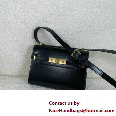 saint laurent manhattan mini crossbody bag in box leather black(original quality)