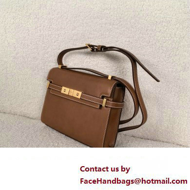 saint laurent manhattan mini crossbody bag in box leather brown(original quality)