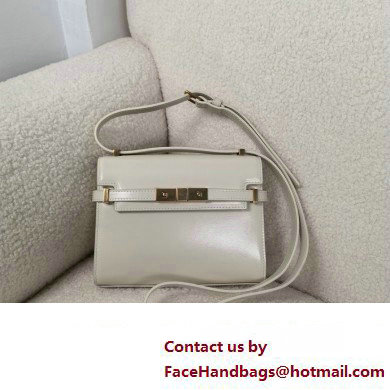 saint laurent manhattan mini crossbody bag in box leather white(original quality)