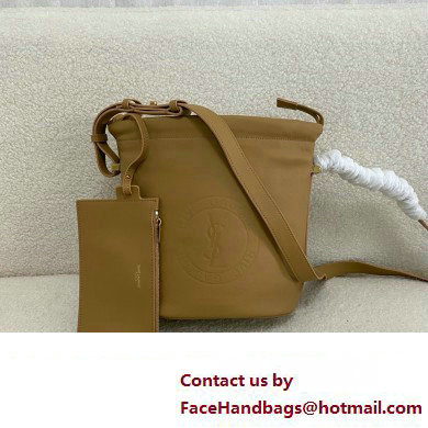 saint laurent rive gauche laced bucket bag in smooth leather brown 2024(original quality)