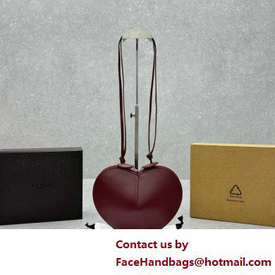 Alaia Le Coeur Heart Bag in calfskin burgundy 2025 - Click Image to Close